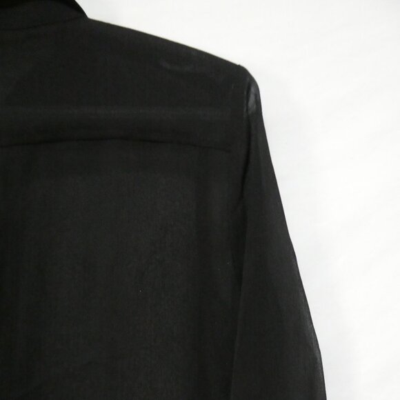 DYNAMITE | xs - extra small | Sheer Black Button-Up Long Sleeve Dress | NWOT - Picture 12 of 16